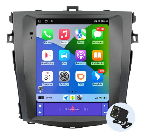 Estéreo Tesla 2+32g Para Toyota Corolla 2009-2013 Carplay Bt