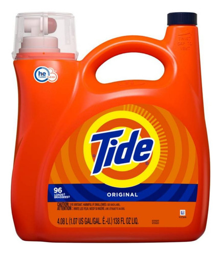 Detergente Tide Orange Concentrado He Original 96ld 4,55lt