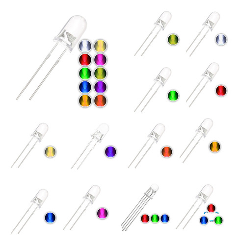 D- 100 Bombillas Led De Color Blanco Cálido De 5 Mm, 3 V,