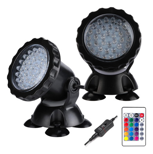 Luces Led Sumergibles Multicolor Para Estanque Con Control R