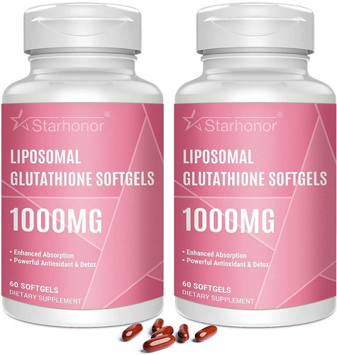 Glutathione Glutation Liposomal 1000mg 60 Caps Gel De Eeuu