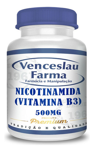 Vitamina B3 Nicotinamida 500mg   - 60 Cápsulas  