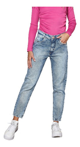 Jeans Mom Celeste Clasico - Ultimos-calce Perfecto