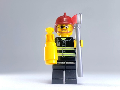 Lego Minifigura Bombero Y Accesorios 