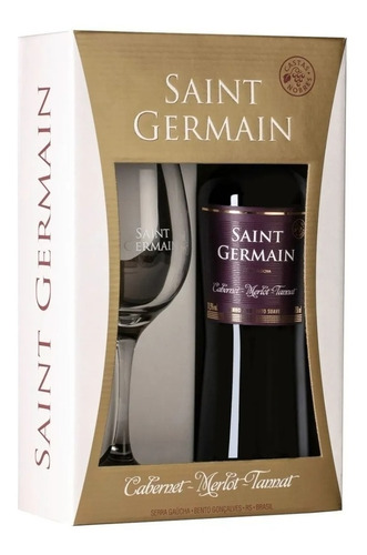 Kit Vinho Fino Tinto Mesa Suave Saint Germain 750ml + 1 Taça