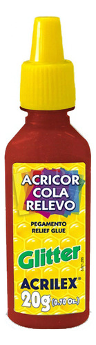 Cola Relevo Acricor 20g Vermelho Acricor Acrilex