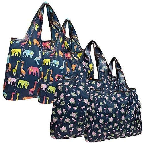 Allydrew Juego De 4 Bolsas Plegables De Nailon Reutilizables