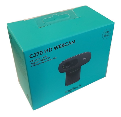 Câmera Web Logitech C270 Hd 720p Webcam Funciona Em Pc Notebook Xbox One Web Cam Com Microfone Cabo Usb 2.0 1.5m
