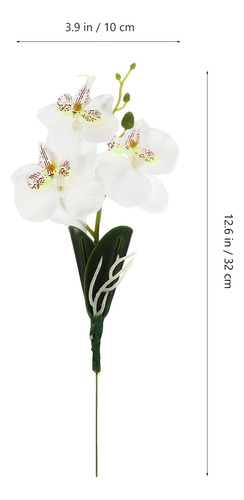 10 Unidades De Orquídeas Artificiales, Tallo De Flores Reali