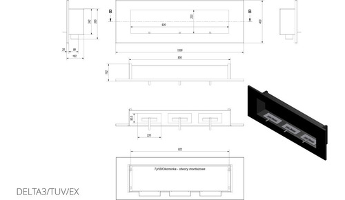 Bio-estufas Kratki Mod. Delta 3 - Bioetanol - Ecológicas