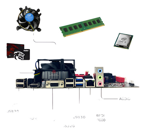 Pc Computador Cpu Intel I5 8° 16gb Ddr4 Ssd 480gb