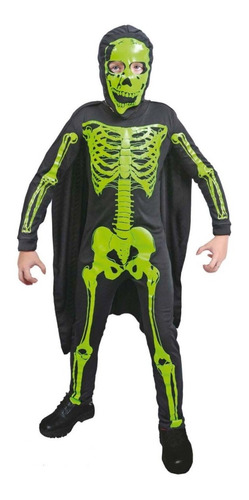 Disfraz Esqueleto Fluorescente Niño Talla 12