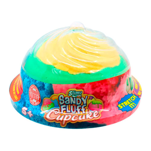 Slimy Arena Magica Sandy Fluff 140gr Cupcake Verde-amarillo