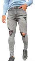 Comprar Jean Madrid | Jean Elastizado Con Rotura, De Hombre | Gris