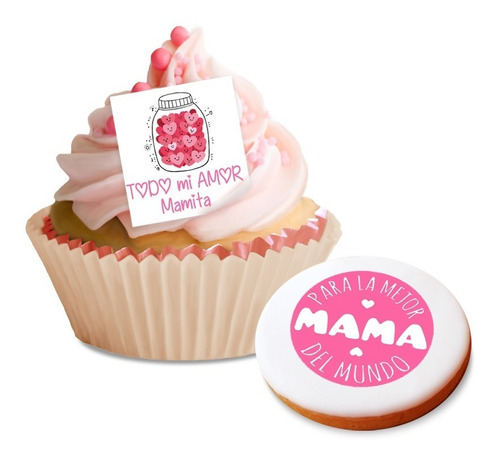 Obleas Comestibles Cupcakes Dia De Las Madres Frases Mama