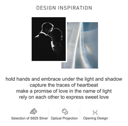 Para I Love You Secret Projection Ring, 925 Sterling Silver