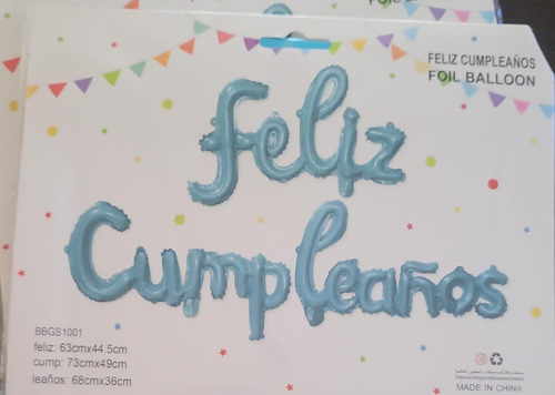 Globo Letrero De Feliz Cumpleaños Azul Y Rosa 16 Pulgadas
