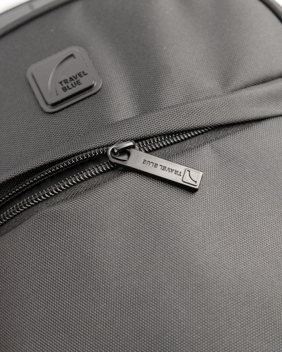 Mochila Porta Notebook Urbana Travel Blue Mid City Color Gris Diseño De La Tela Liso