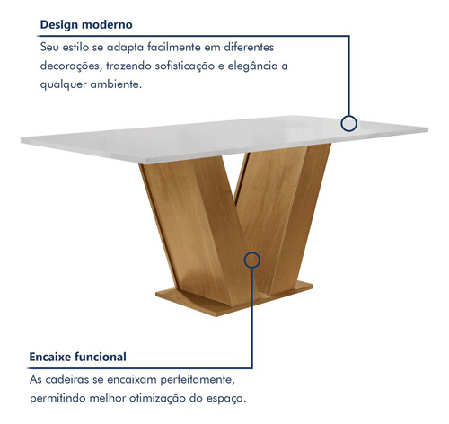 Conjunto Sala De Jantar Mesa Tampo Mdf 6 Cadeiras Espanha