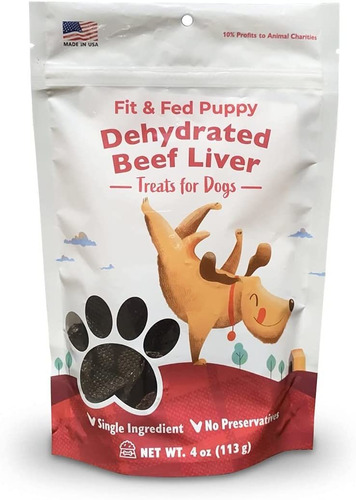 Fit  Fed Puppy Golosinas De Hígado De Res Deshidratadas, Un