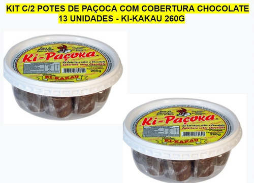 Kit C/2 Potes Paçoca Chocolate Kikakau - 13 Unidades - 260g