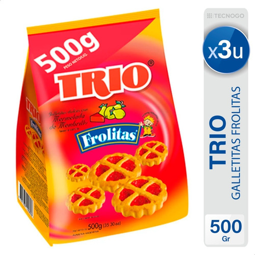 Galletitas Trio Frolitas Mermelada De Membrillo - Pack X3