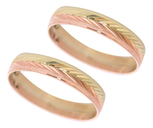 Anillos De Boda 4mm 10k Par Argollas De Matrimonio Dorado