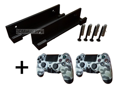 Combo Soporte Pared Consola Ps4 Pro + 2 Sop Pared Joysticks