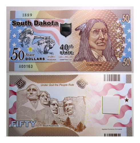 Usa Dakota Del Sur 50 Dolares Año 2019 Serie Estados Unc