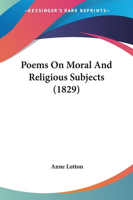 Libro Poems On Moral And Religious Subjects (1829) - Lutt...