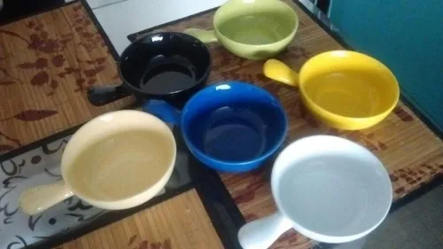 Set De Tazones Con Mango Ceramica Oster