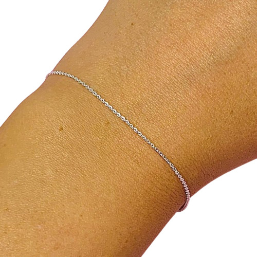 Pulsera Espejado Fina De Plata Italiana Femenino Ps 164