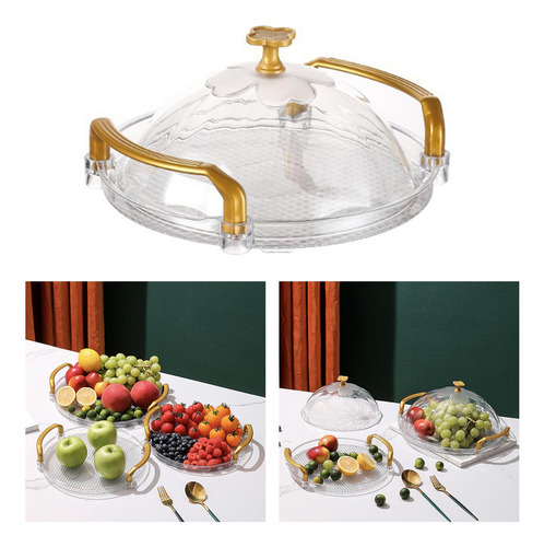 Plato Para Pasteles Con Cúpula Bandeja Redonda Para Servir