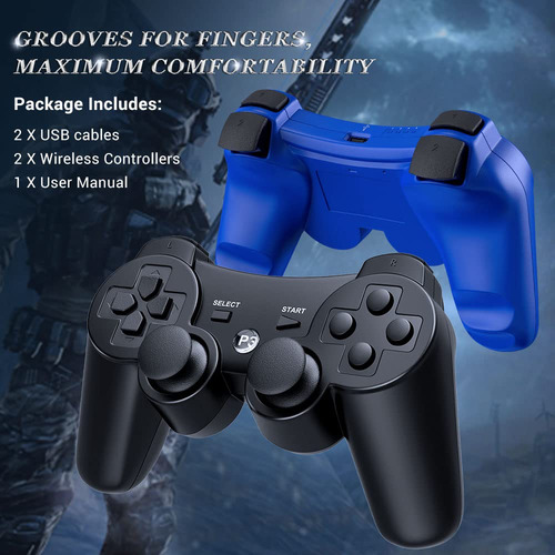 Okhaha Controlador 2 Pack Para Ps3 Controlador Inalámbrico P