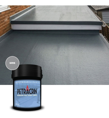 Imagen 3 de 6 de Pintura Membrana Liquida Petracrin Eco Gris 20 Kg