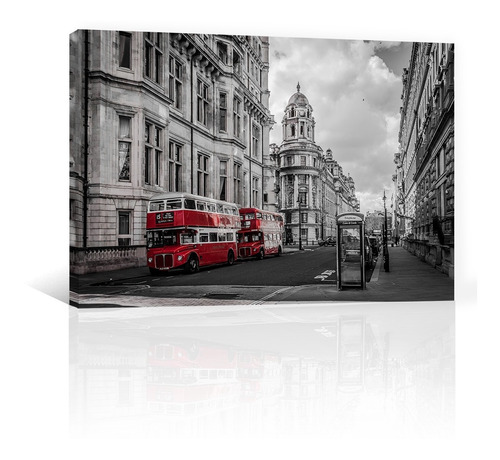 Cuadro Decorativo Inglaterra Canvas Autobuses Dobles Rojos