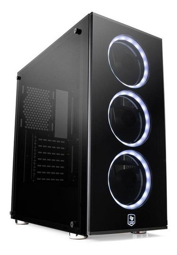 Armario Gamer Pichau Gaming Pouter II con LED, color blanco y negro