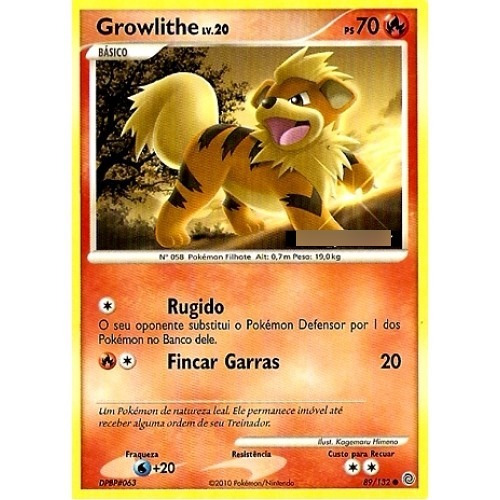 2x Growlithe Pokémon Fogo Comum - 89/132 - Pokemon Card Game