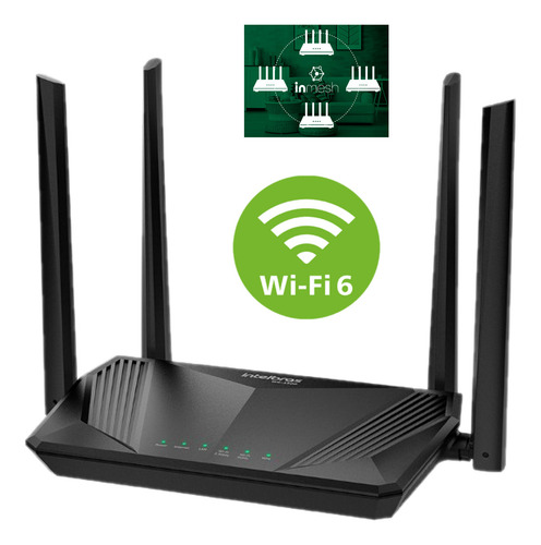 Roteador Giga In Mesh Dual Band Intelbras Wi-fi 6 W6 Ax-1500
