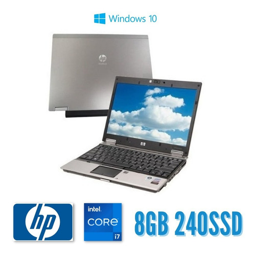 Notebook Elitebook Hp 2540p I7 - 8gb 240ssd - Windows 10 Cor Prateado - Aceitável (Recondicionado)
