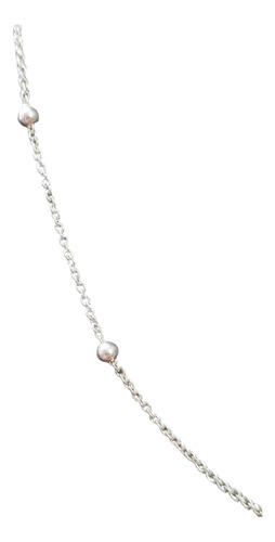 Collar Cadena Esferas Pelotitas 45cm Mujer Plata 925 + Caja