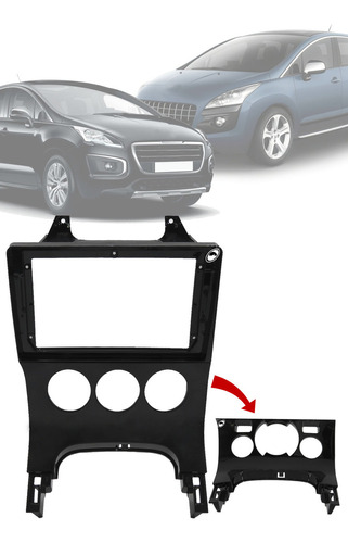 Moldura Painel 2din 9 Pol Peugeot 3008 13 A 15 Black Piano