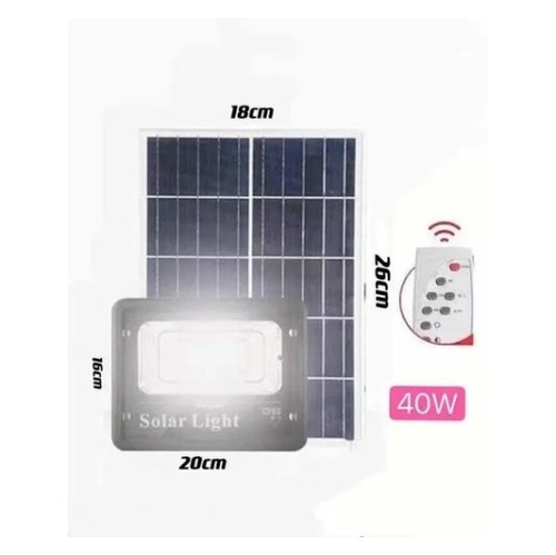 Foco Solar 40w Panel Solar Control Y 4 Metros De Cable