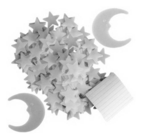 Imagen 2 de 9 de Estrellas Brillan Flourescente En La Oscuridad Translúcidas