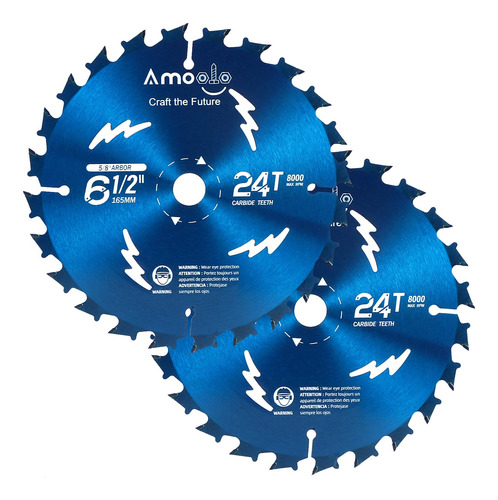 Amoolo Hoja Sierra Circular 24t 6-1 2  Para Cortar Madera 5