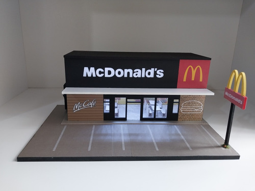 Diorama 1/64 Modelo Mc Donalds Com Luz Maquete Cenario Fotos