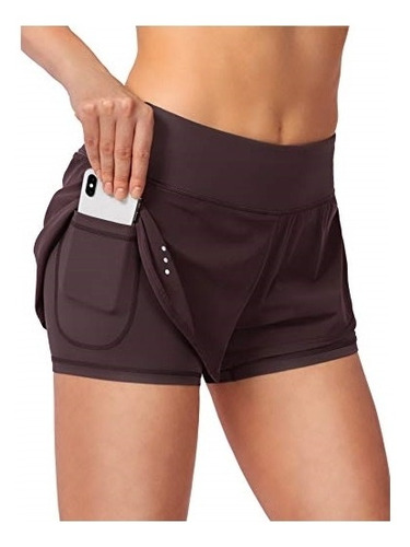 Shorts Cortos Para Correr 2 En 1 Para Mujer Talla Xs