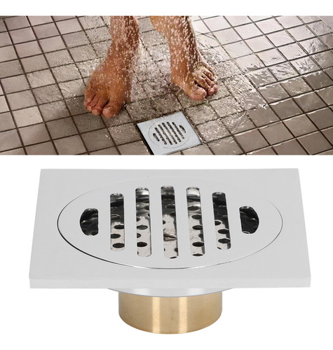 Ducha Con Desagüe De Suelo De Acero Inoxidable Y Cobre.