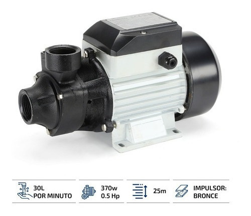 Bomba De Agua Periferica 0.5hp Eleva 25mts 30l Min 220v 50hz Blanco