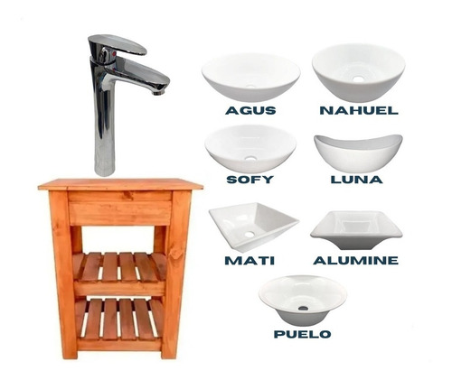 Imagen 2 de 7 de Combo Baño Griferia Bacha Vanitory Campo Moderno